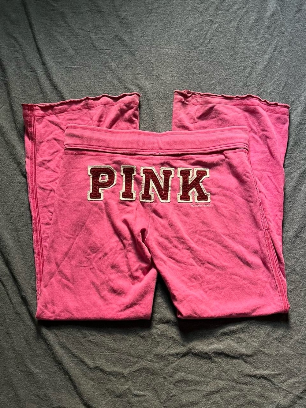 VS 1986 PINK spellout vintage rare y2k flare sweatpants